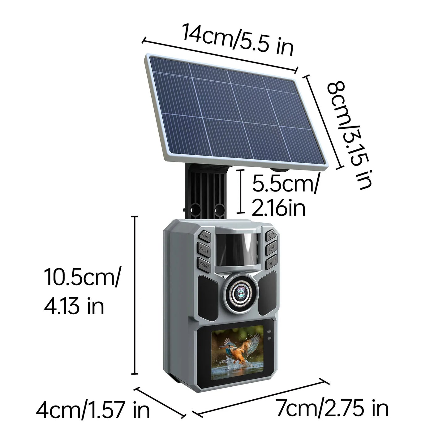 Trail Camera Solar 4K 64MP Night Vision With Solar Panel