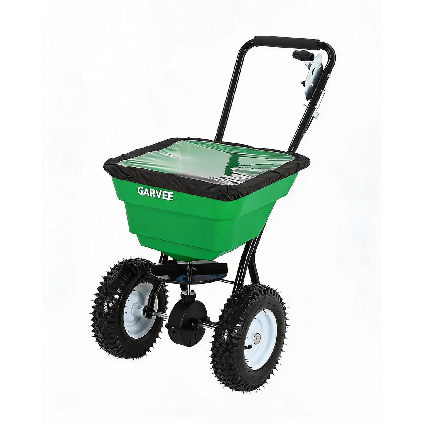Heavy Duty 80LB Lawn Spreader, Walk Behind Broadcast Spreader With 12FT Coverage, 13in Wheels For Seed Fertilizer Salt