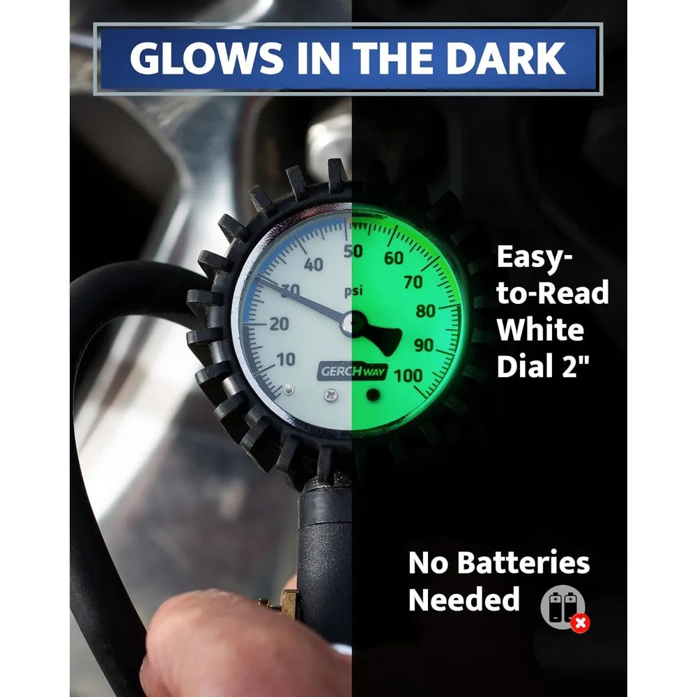 GERCHWAY Tire Inflator With Pressure Gauge And Hose