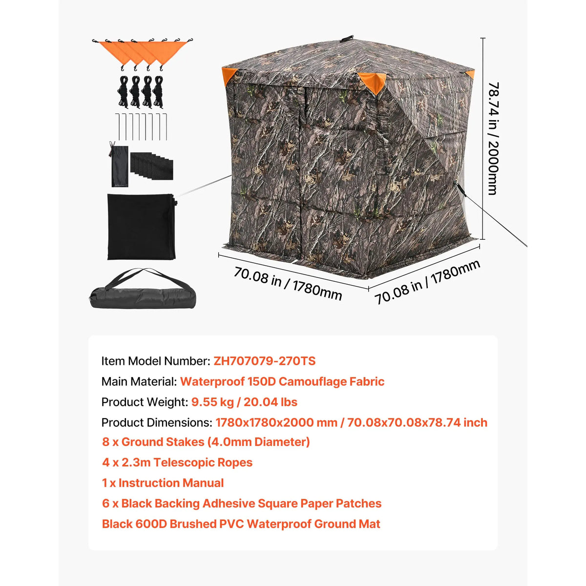 Portable See Through Hunting Blind With Multi Angle Viewing