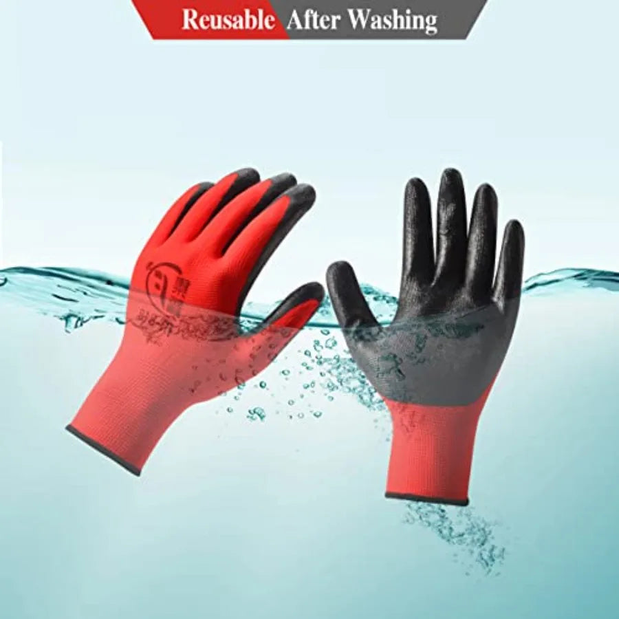 YOUKE OLA 90 Pair Gardening Gloves for Men Women Breathable Rubber Coated Garden Gloves Working Gloves for Gardening Constructi