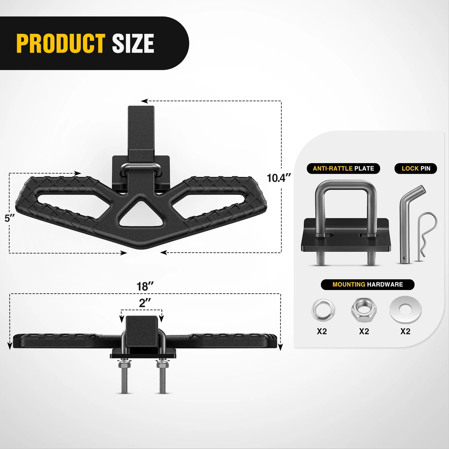 Nilight Car Rear Bumper Receiver Trailer Tow Hitch Step Bar Pedal for Pickup Truck SUV Bumper Guard Protector Exterior Access