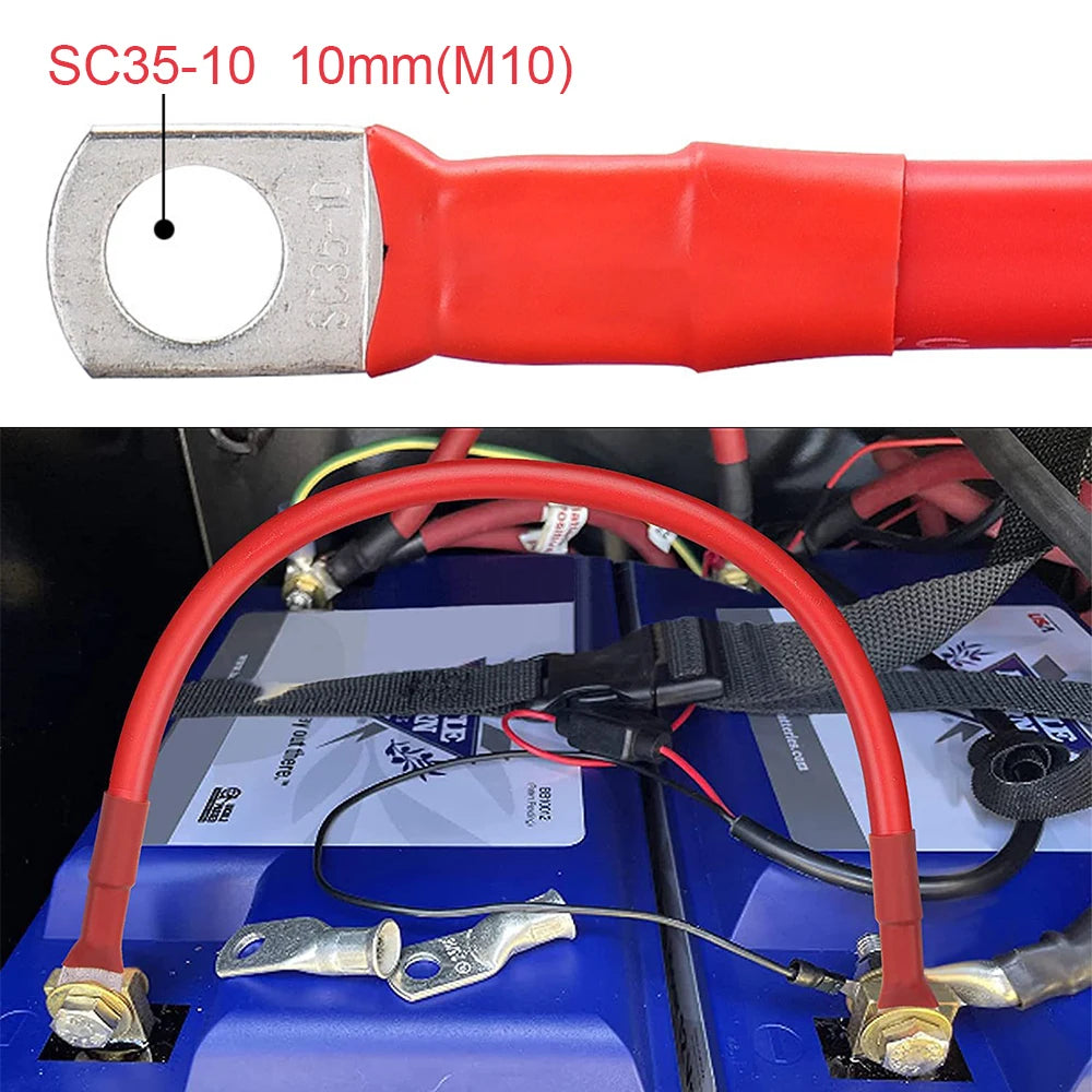 2AWG Battery Inverter Cable Set with Terminal Copper Wire Connector Power Connection Cable with Lug For Car RV Boat Inverter