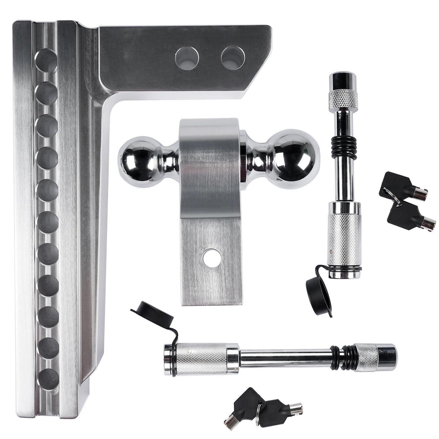 AP03 Adjustable Trailer Hitch for 2'' Receiver 10'' Drop Rise Tow Drop Hitch 12500LBS