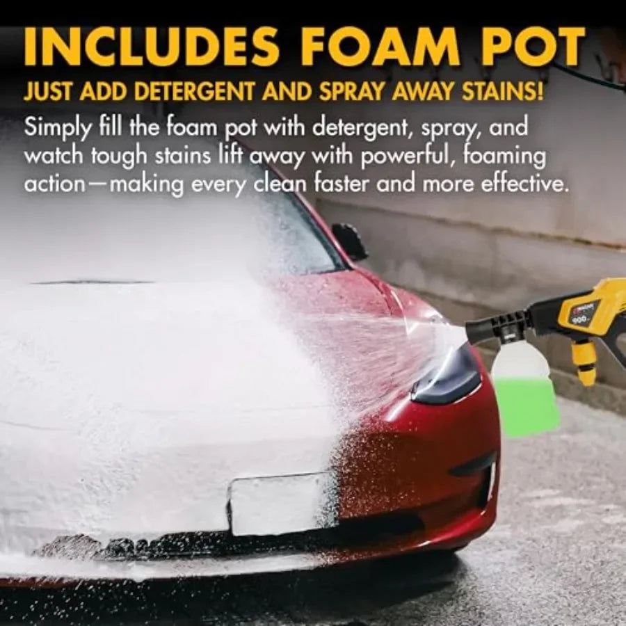 EL6312 Cordless Power Pressure Washer with 6in1 Long Nozzle for Car Washing Garden Cleaning and Floor Maintenance 970PSI Portab
