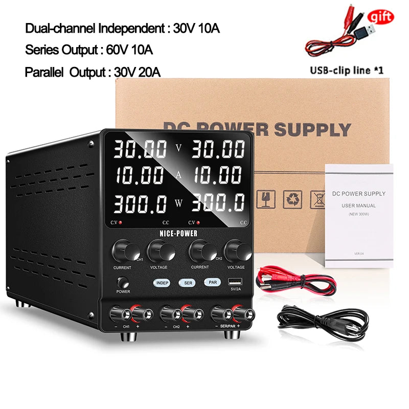 Nice-Power Dual Channel Adjustable Bench DC Power Supply