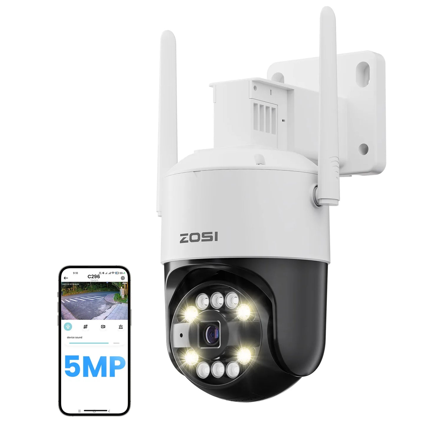 ZOSI C296 8MP/5MP Wifi 6 PTZ Camera 4K HD Outdoor IP Camera AI Detection Auto Track Security Protection CCTV Video Surveillance