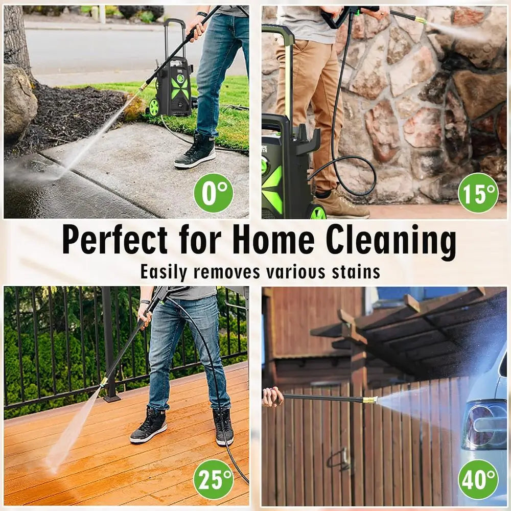 Electric Pressure Washer, 2800 Max PSI 2.4 GPM Power Washer with Telescopic Handle, Car Wash Machine with 4 Quick Connect Nozzle