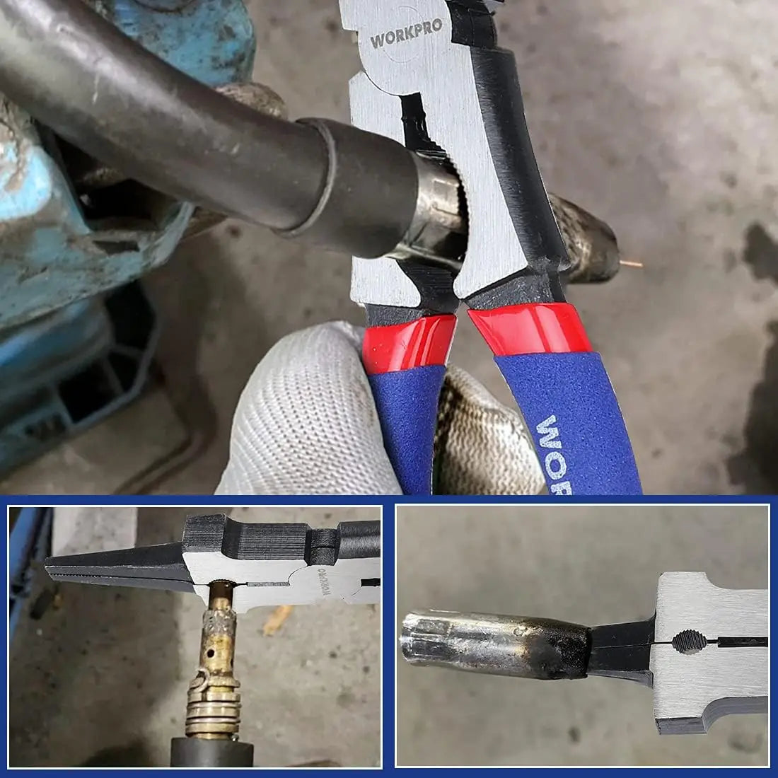 8-Inch Welding Pliers, Multi-Functional CR-V Steel Tool for Welding, Electrical, and Home Use