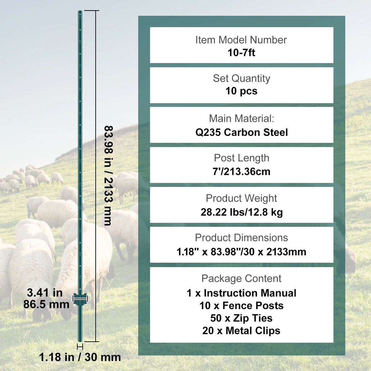 SucceBuy Heavy Duty Steel T-Post Stakes for Garden and Farm Fencing