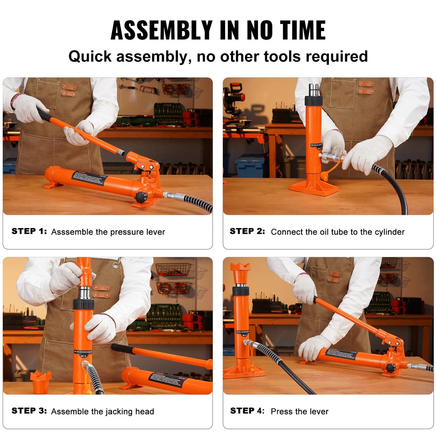 SucceBuy 10 Ton Hydraulic Jack Air Pump Lift Ram Body Frame Porta Power Repair Kits Multi-functional Auto Body Frame Repair Kits