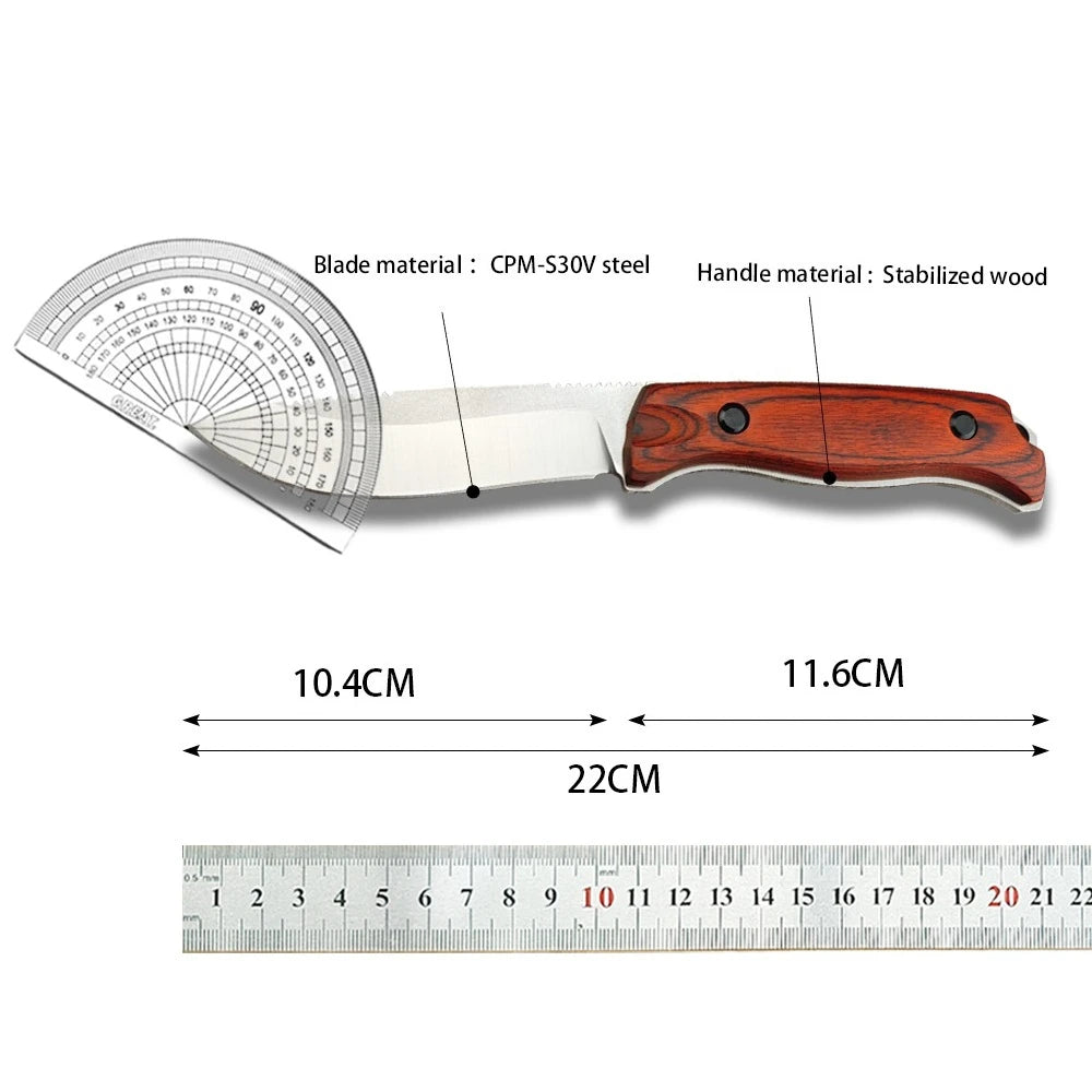 15002 Fixed Blade Cutting Tool with Holster, Multifunctional Portable EDC Hand Tool for Outdoor Camping Hiking