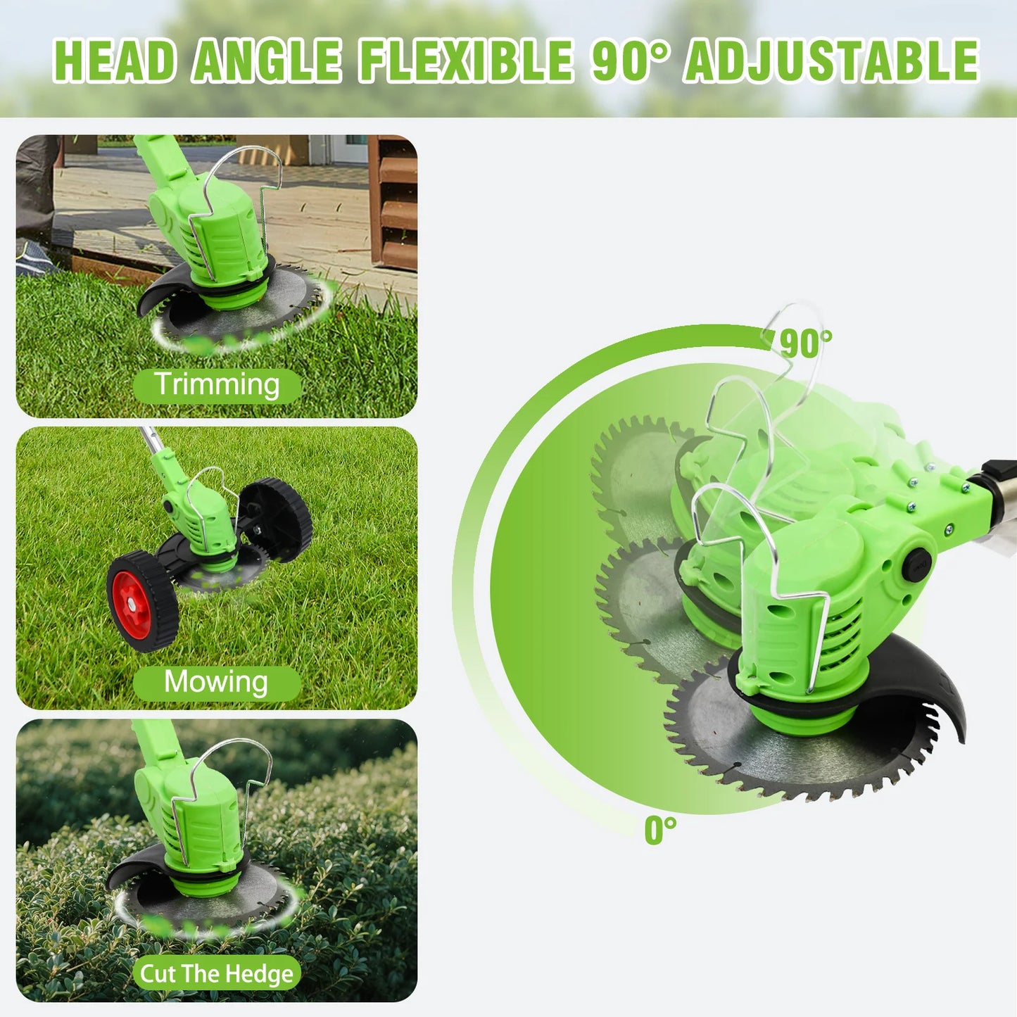 HG0248 21V Cordless Lawn Trimmer Mower With 2 LiIon Batteries