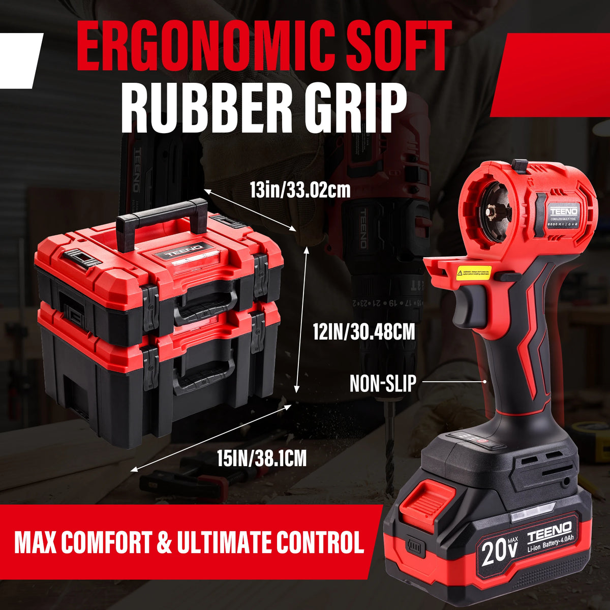 Cordless Brushless Power Tool Combo Kit With Nine Attachments