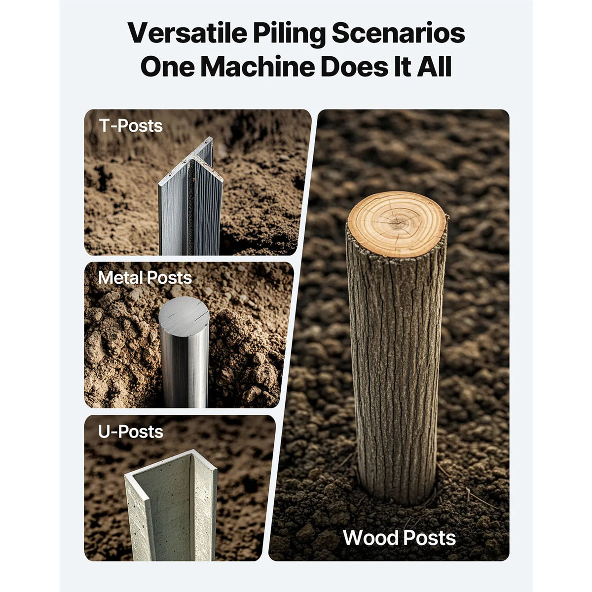 SucceBuy Fence Post Driver With Handles for T-Posts and U-Channel