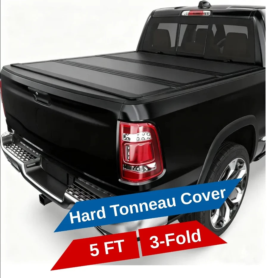 AP03 Hard 3-fold Truck Bed Tonneau Cover Black Matte Texture for Ford Ranger 2019-2026