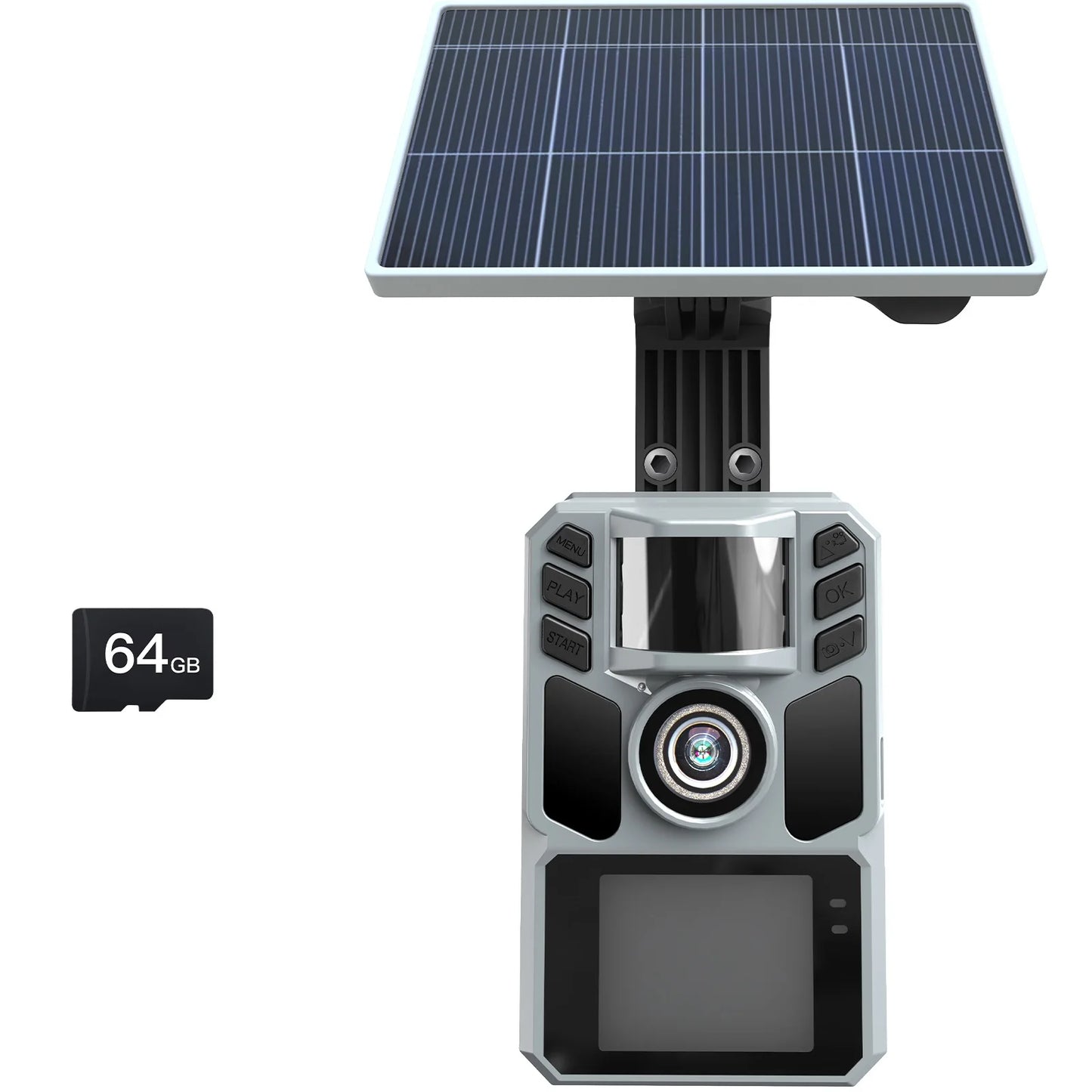 Trail Camera Solar 4K 64MP Night Vision With Solar Panel