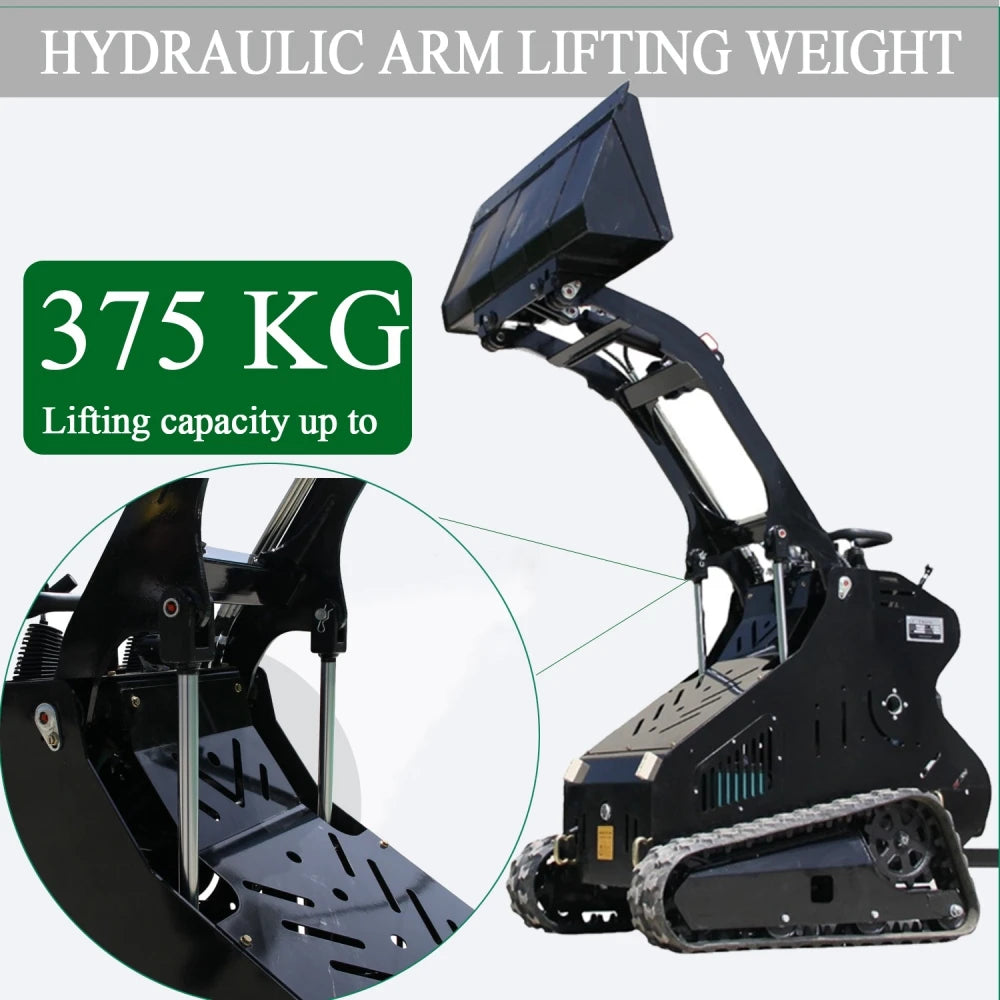 Stand On Mini Crawler Dozer Skid Steer Loader 13HP EPA Engine Multi Purpose Extended Tracks ATTACHXPRO Mini Excavation