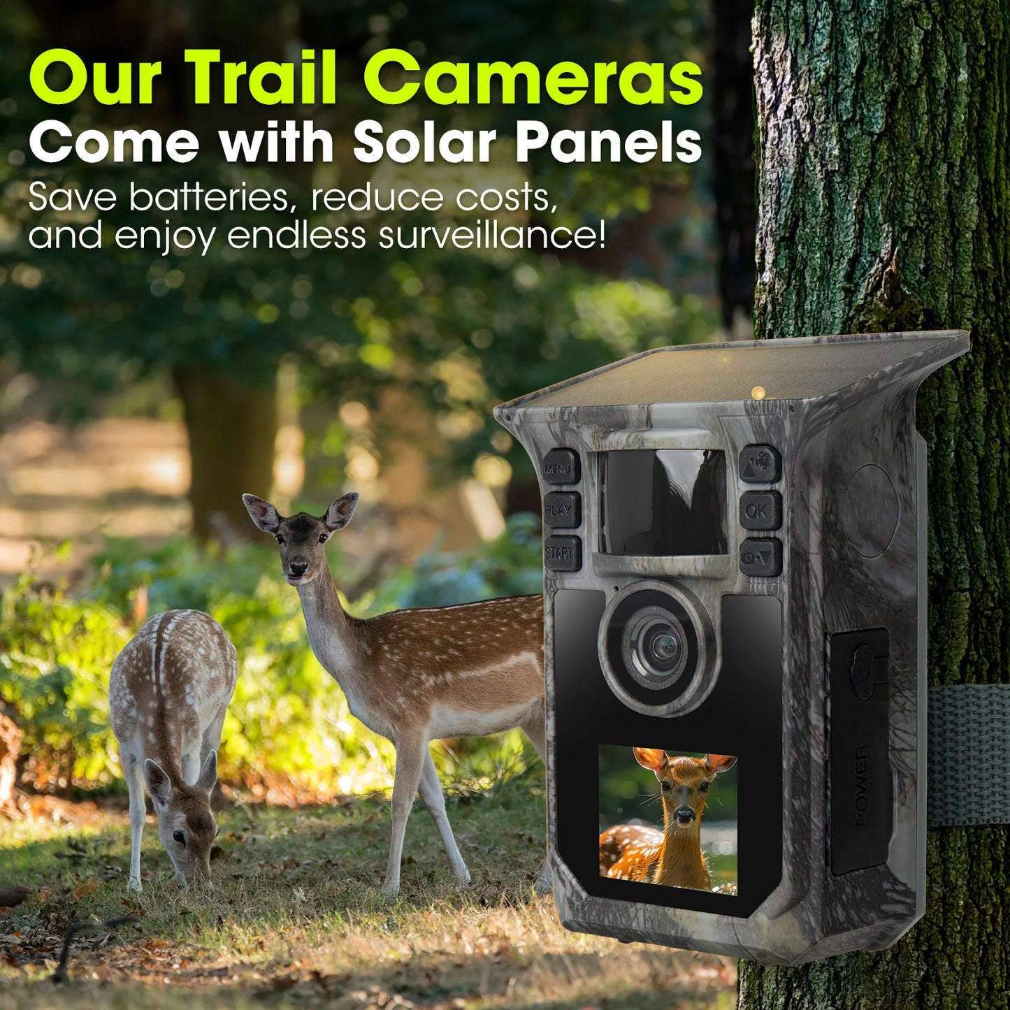 4K Solar Trail Camera 64MP Night Vision Fast Trigger