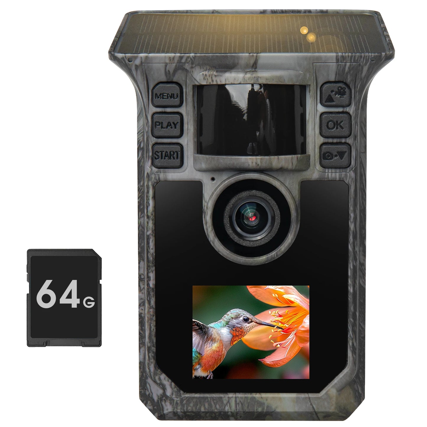 4K Solar Trail Camera 64MP Night Vision Fast Trigger