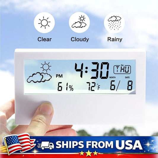 Digital Thermo Hygrometer LED Display Temperature Humidity Monitor Electronic Weather Station Tool For Indoor Use