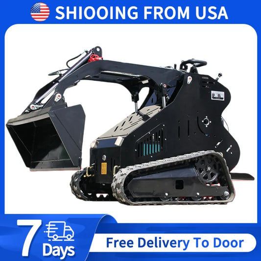 Stand On Mini Crawler Dozer Skid Steer Loader 13HP EPA Engine Multi Purpose Extended Tracks ATTACHXPRO Mini Excavation