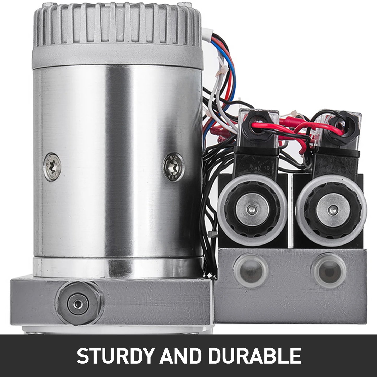 SucceBuy 12V DC Double Acting Solenoid Hydraulic Power Pack Car Jack With 4.5L Tank Reservoir Dump Trailer Electric Lifting Tool