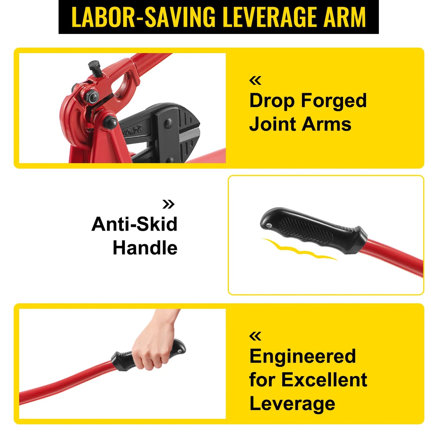SucceBuy 24in Cutting Bench Type Hand Swager Tool Wire Rope Swaging Machine with Crimper Cable Bolt Cutter Head Copper Sleeves
