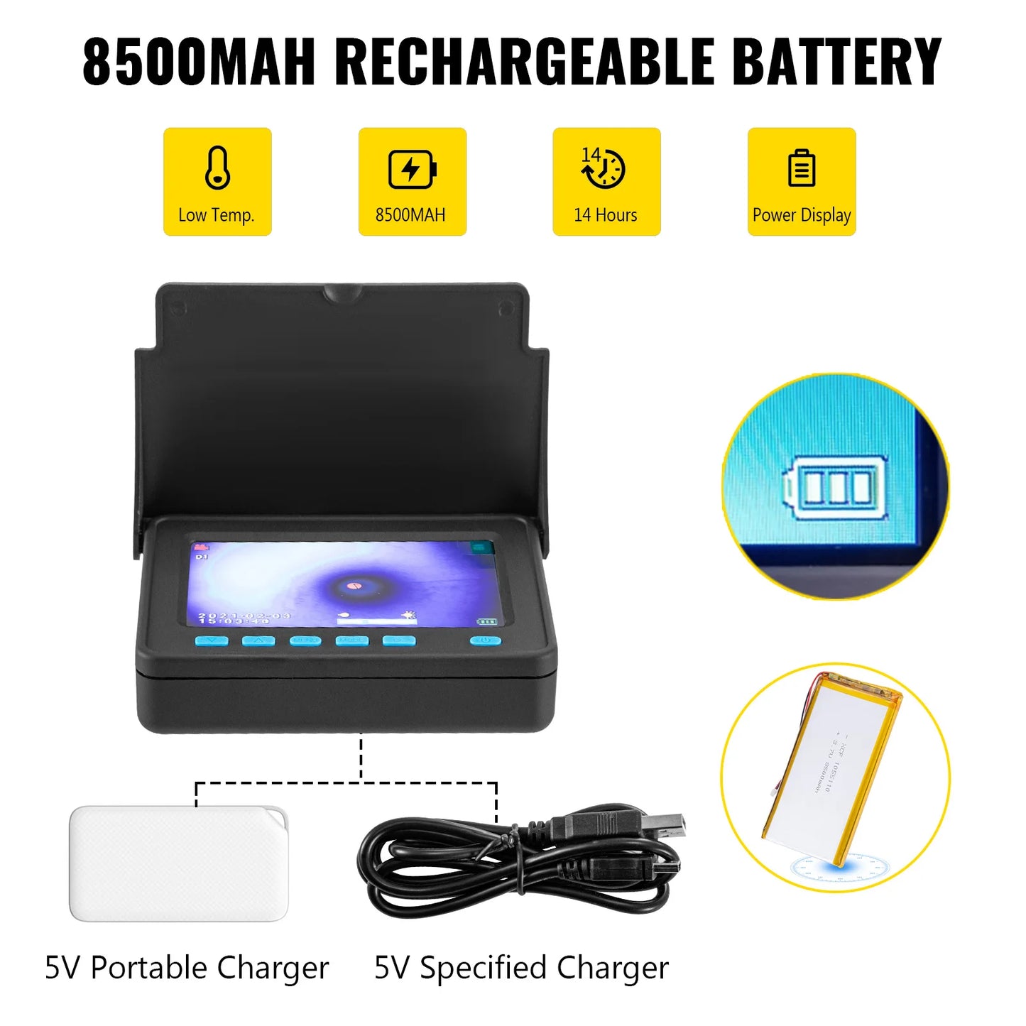SucceBuy Pipe Inspection Camera DVR 16GB Micro SD Card 4.3in Monitor 10/20/30M/50M Industrial Sewer Drain Endoscope IP68 8500mHA