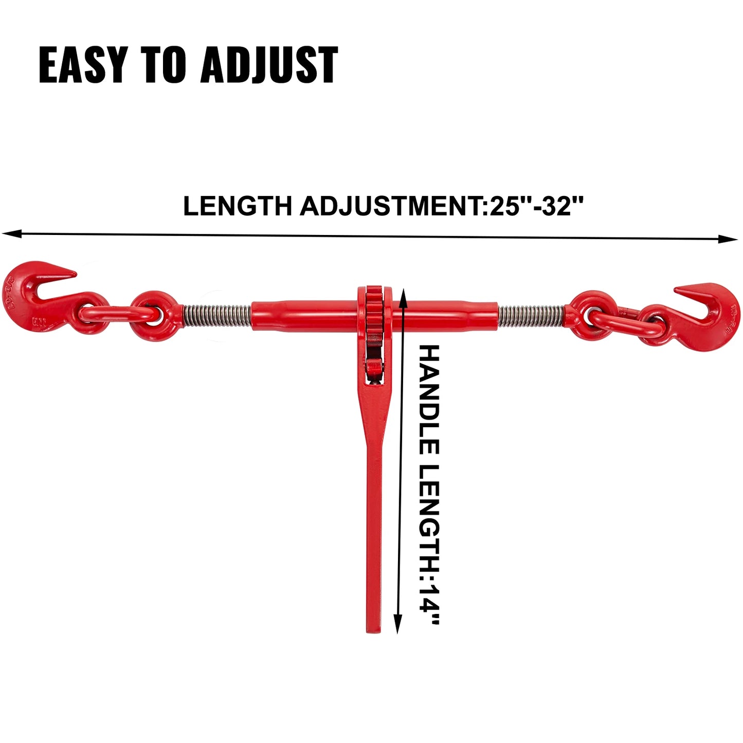 SucceBuy 2Pack Chain Binder Kit Ratchet Load Binder 3/8 - 1/2 Inch 13000LBS Loading Capacity Adjustable Length for Tie Down Haul