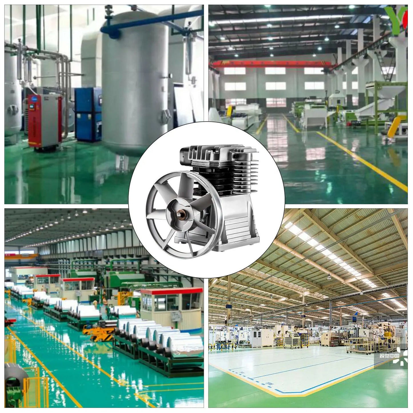 SucceBuy Air Compressor Heads Piston Twin Cylinder Single Stage 2.2KW 375L/MIN 12CFM 11 Bar 159.5PSI 1300RPM for Chemical