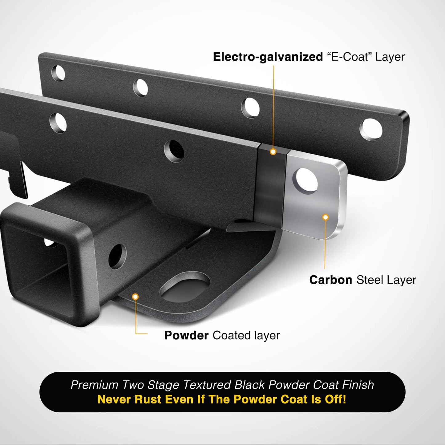 Nilight 2' Inch Rear Bumper Tow Trailer Hitch Receiver Kit, Compatible for 2007-2018 Jeep Wrangler JK 4 Door & 2 Unlimited, W/4-Pin Wiring Harness (Exclude JL Models)