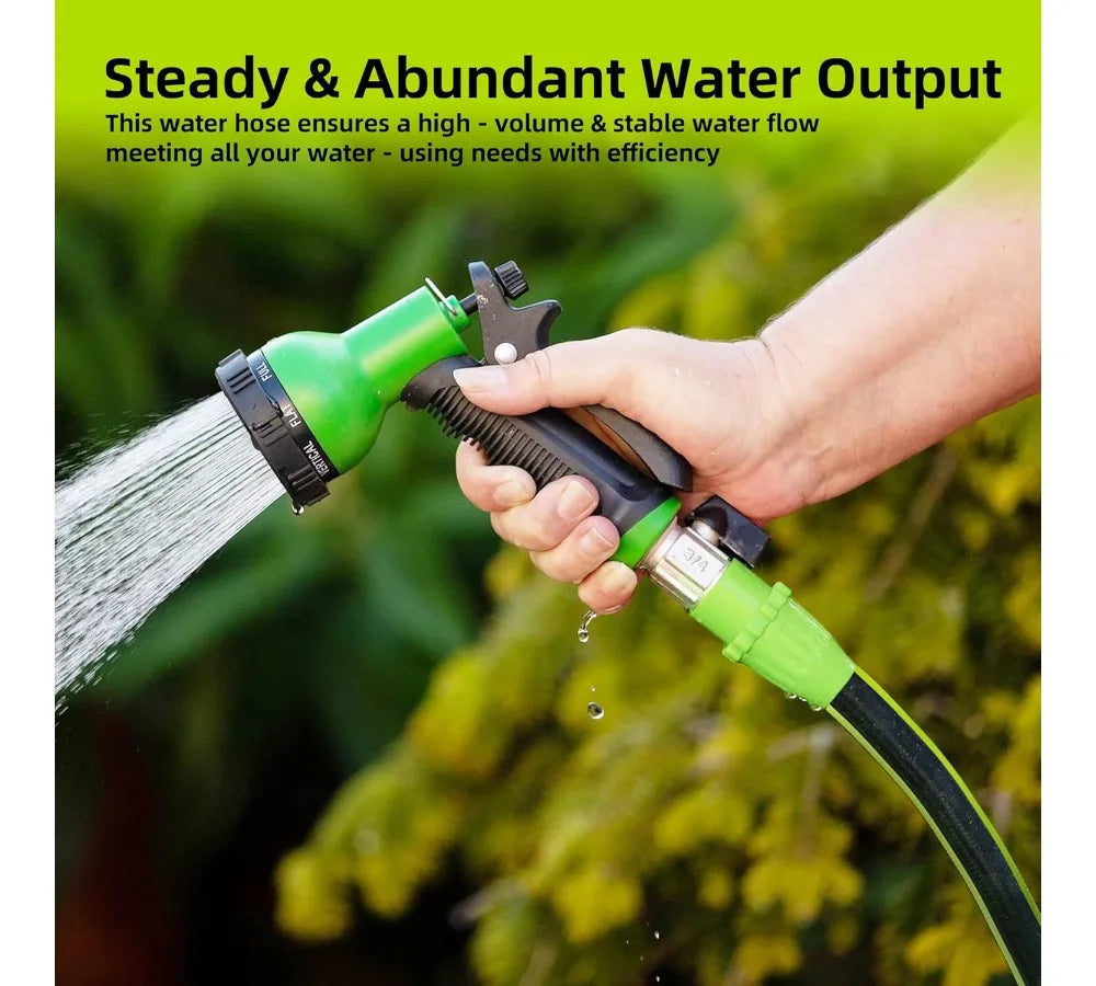 50ft Flexible Garden Hose No Kink Leakproof Lightweight PVC Water Pipe for Yard Household
