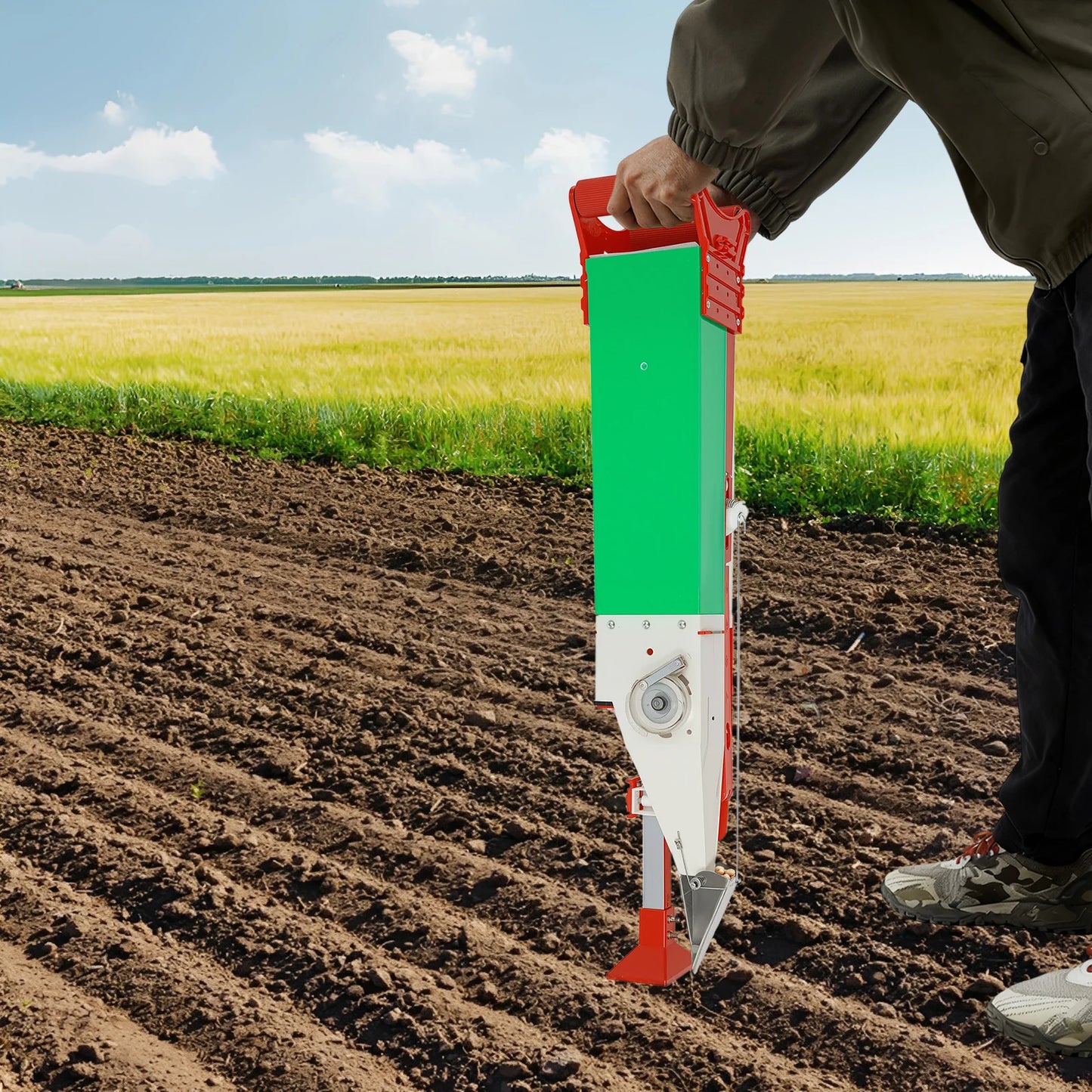 Standing Fertilizer Seeder Handheld Corn Peanut Spreader Adjustable Manual Vegetable Planter Tool for Farm Garden