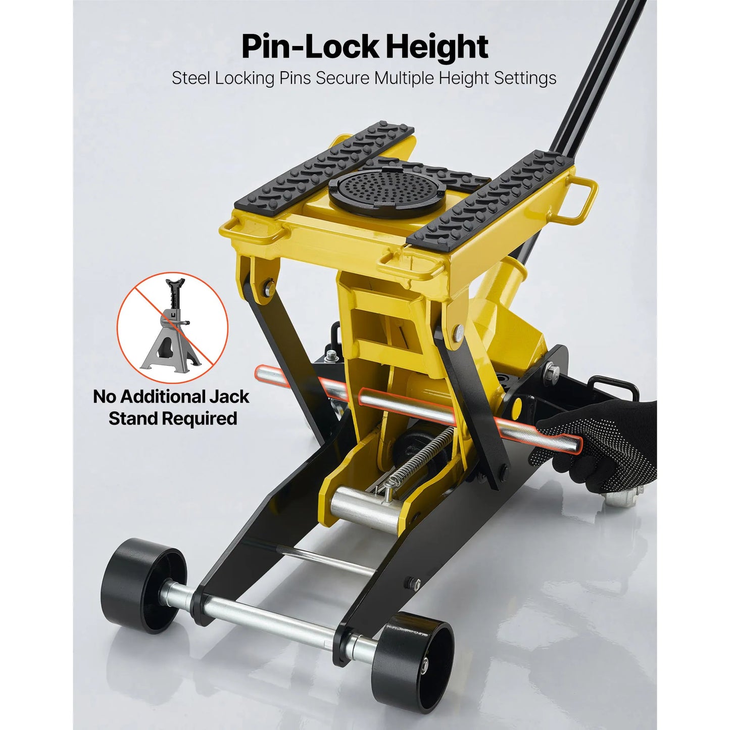 SucceBuy Low Profile Floor Jack Steel Racing Floor Jack with Single Piston Lift Pump Hydraulic Trolley Car Lift for Cars ATVs