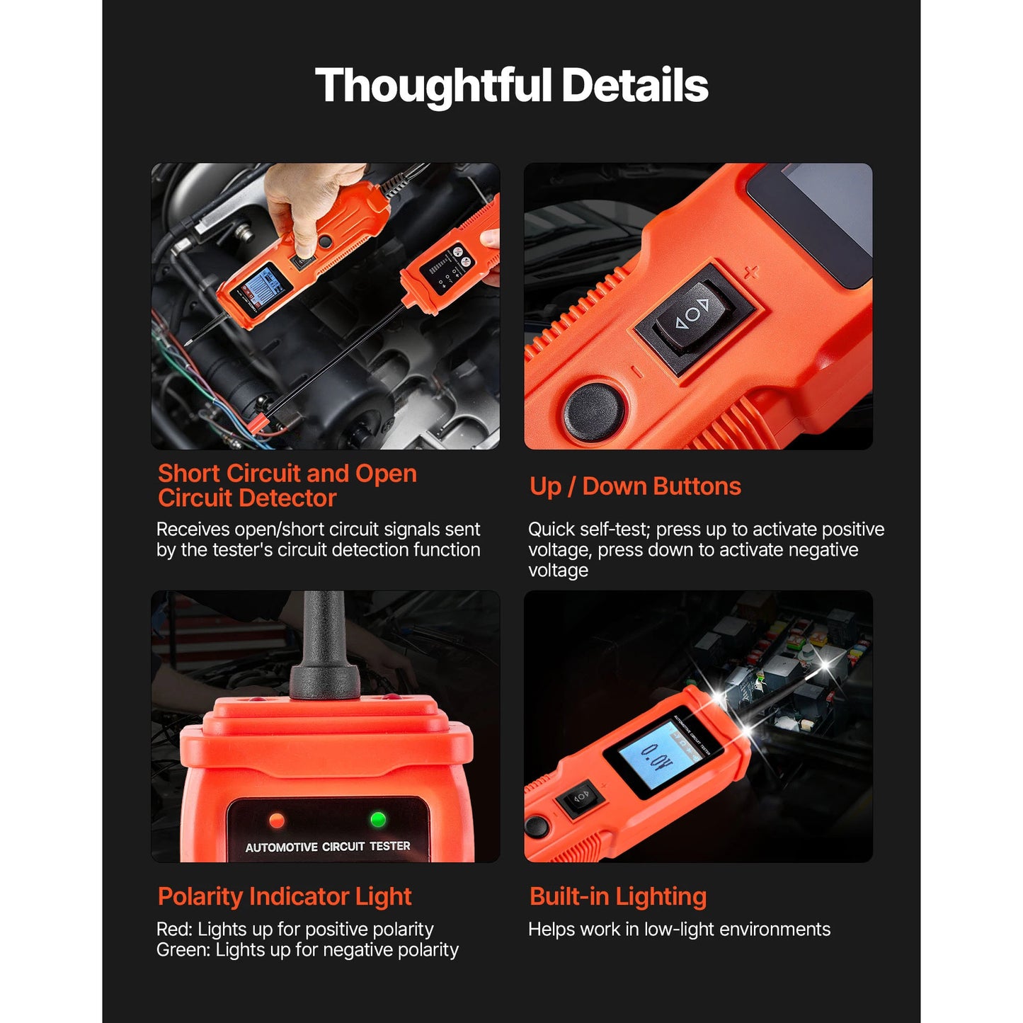 SucceBuy Automotive Circuit Tester Kit with TFT Color Display Lighting 2-in-1 Electrical Power Tester Probe with Extension Cable