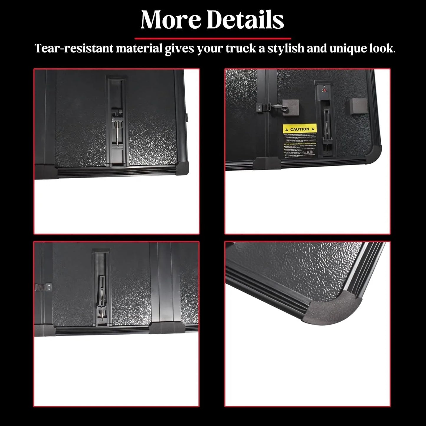 AP03 4.6FT 3-Fold Hard Tonneau Cover for 2022-2025 Ford Maverick Truck Bed with Light