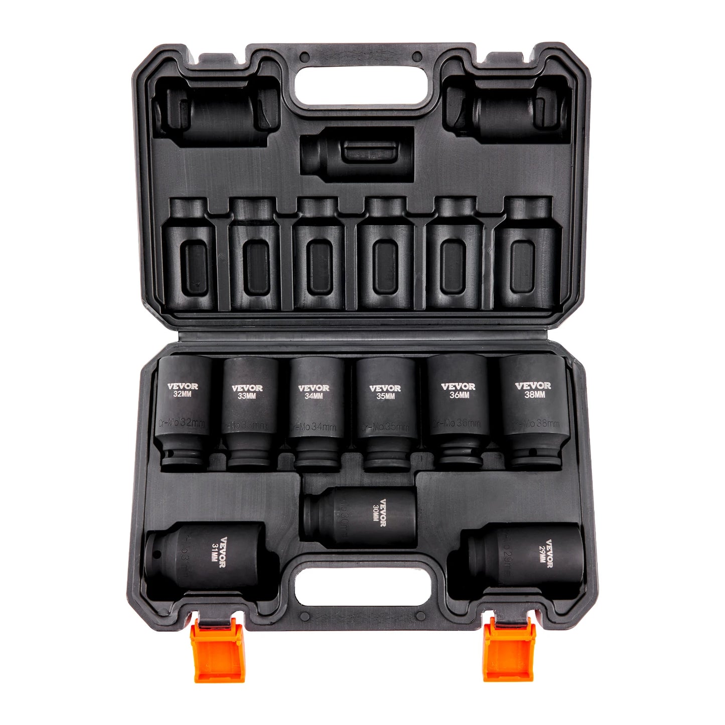 SucceBuy 1/2" Drive Impact Socket Set 9/11 Piece Deep Socket Set SAE Metric Cr-Mo Cr-V Steel for Auto Repair Ratchet Tool Kit