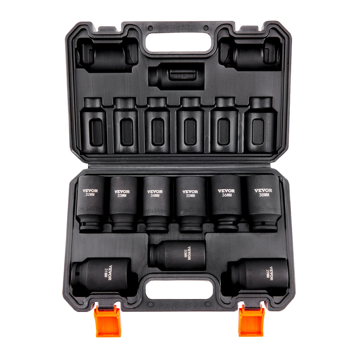 SucceBuy 1/2" Drive Impact Socket Set 9/11 Piece Deep Socket Set SAE Metric Cr-Mo Cr-V Steel for Auto Repair Ratchet Tool Kit
