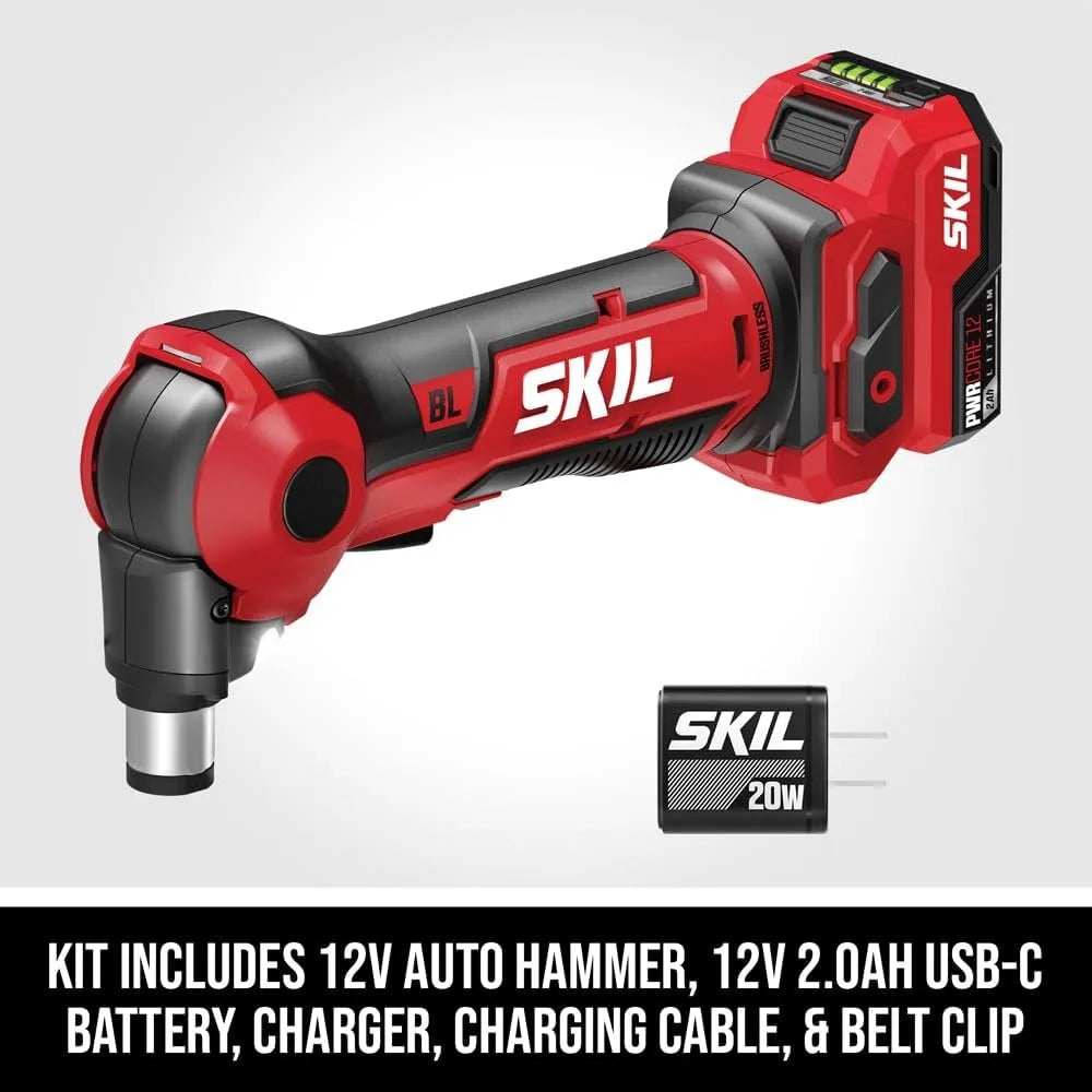 12V BrushlAuto Hammer Kit Including 2.0Ah USB-C Battery and 20W USB-C Charger-AH6552A-11