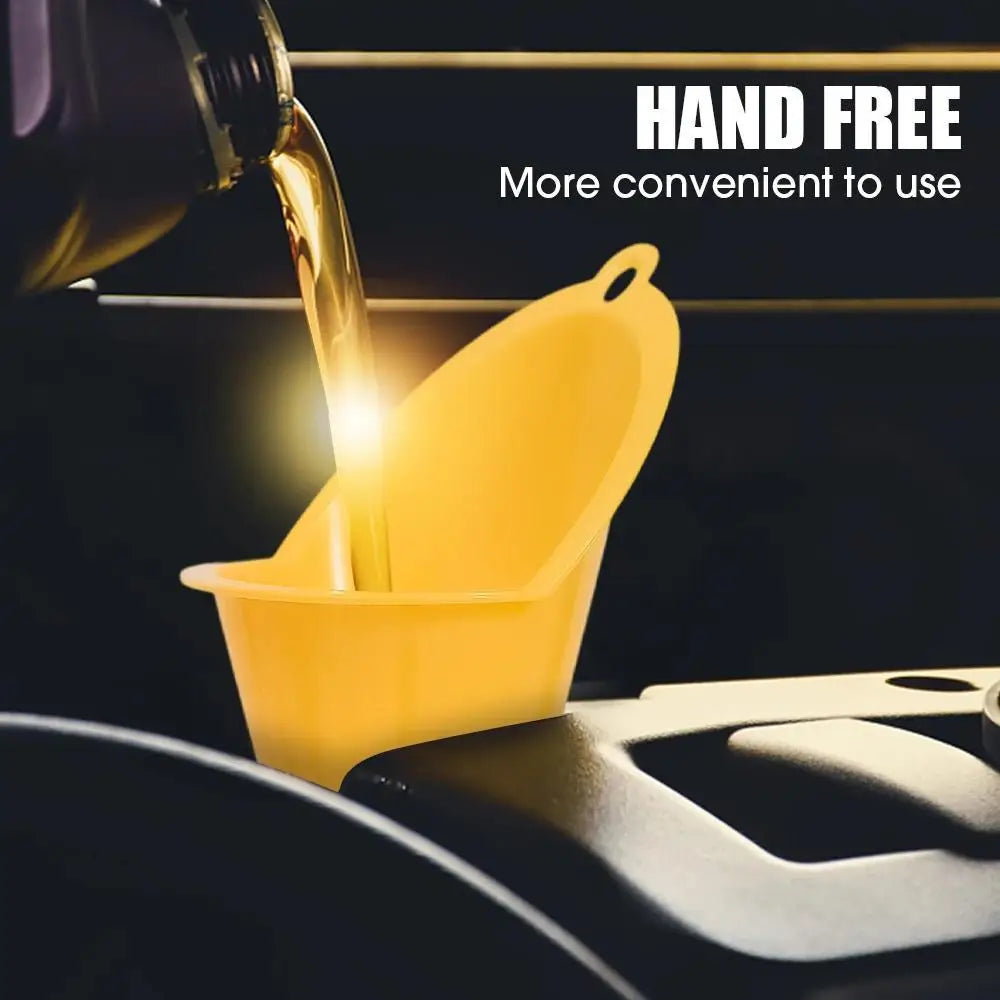 Long Stem Car Fuel Funnel Anti Splash Plastic Gasoline Oil