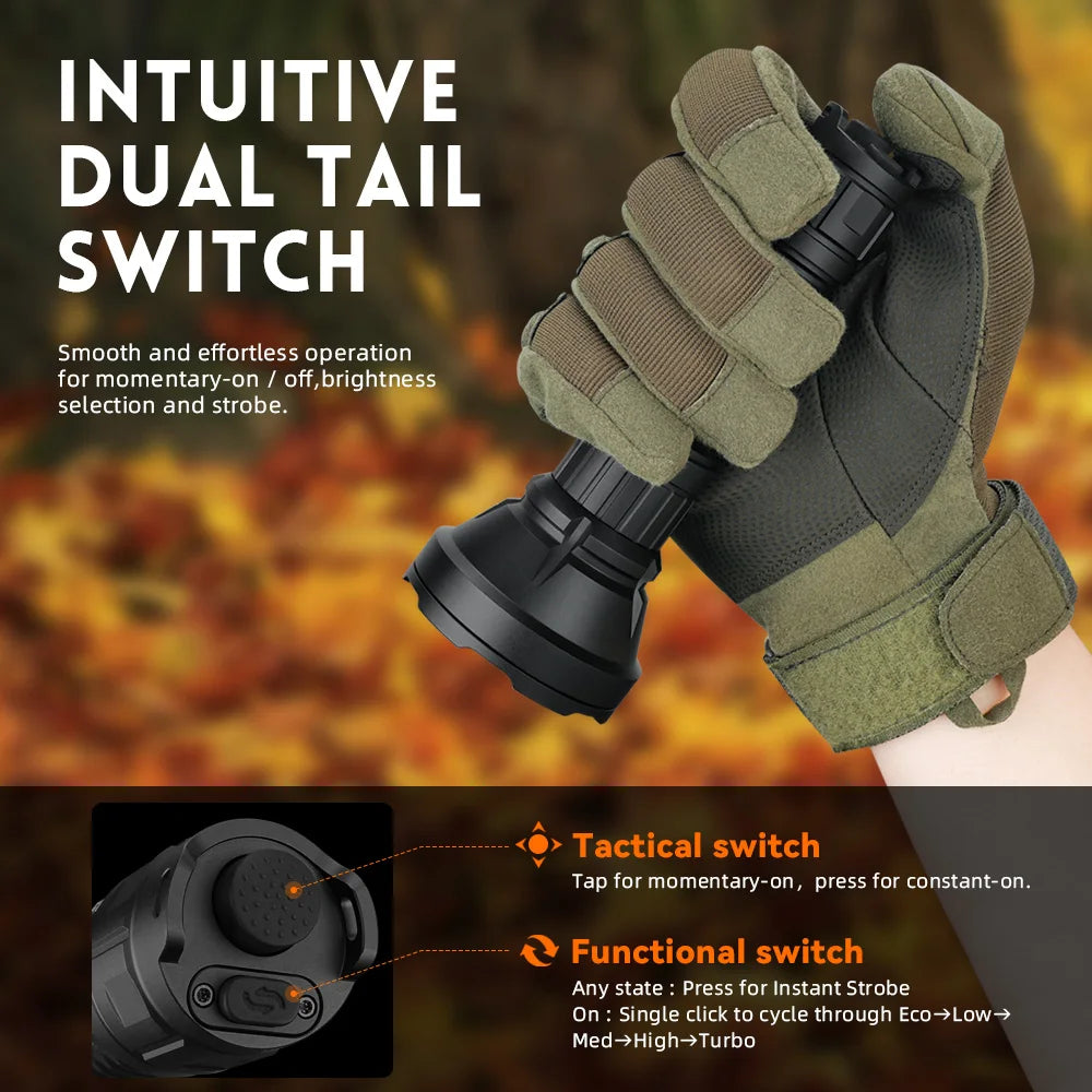 SOFIRN SF26 2000lm SFT40 LED 6000K Tactical Flashlight Type-C Rechargeable Protable Powerful 21700 Torch