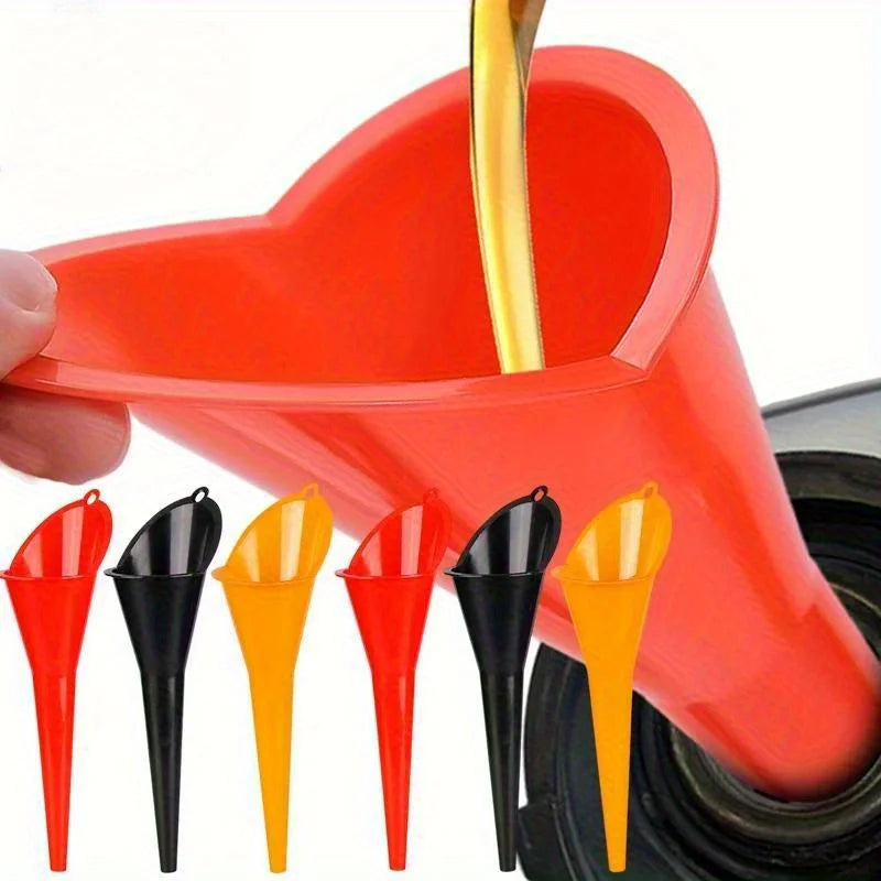 Long Stem Car Fuel Funnel Anti Splash Plastic Gasoline Oil