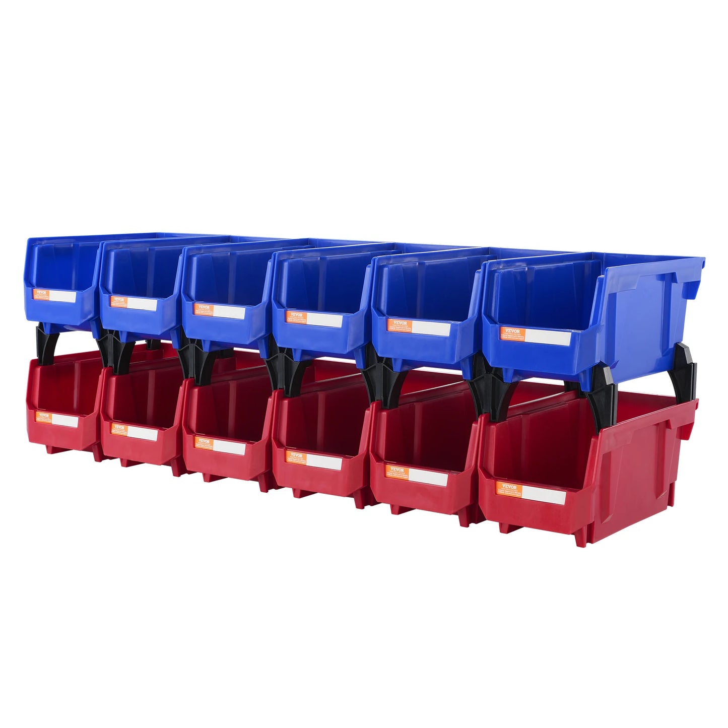 SucceBuy Parts Bin 12pcs 5x4*3inch Blue/Red Stackable Plastic Garage Tool Storage Box Container Organizer Bin  for Closet Garage