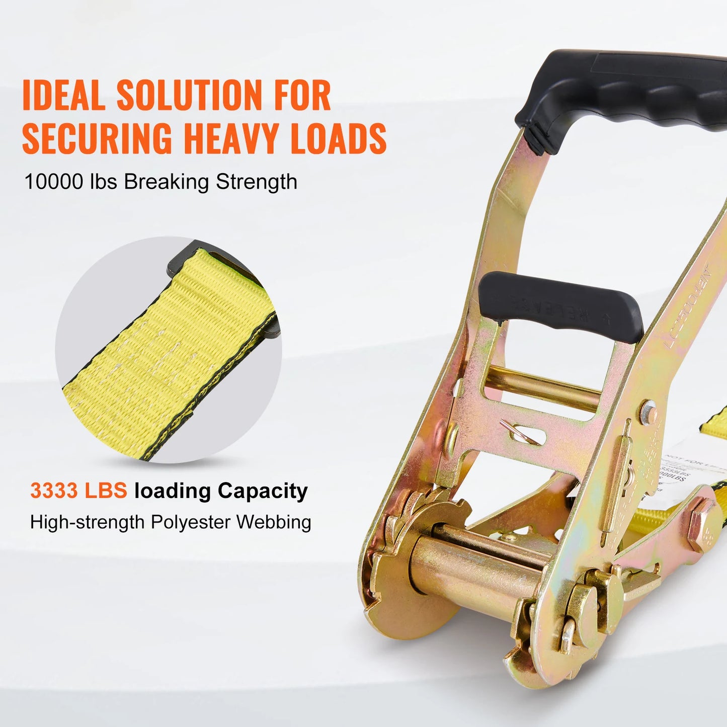 SucceBuy 10000Lbs Ratchet Tie Down Straps Ratchet with Heavy Duty Track Spring Fittings for Moving Securing Cargo Motorcycle