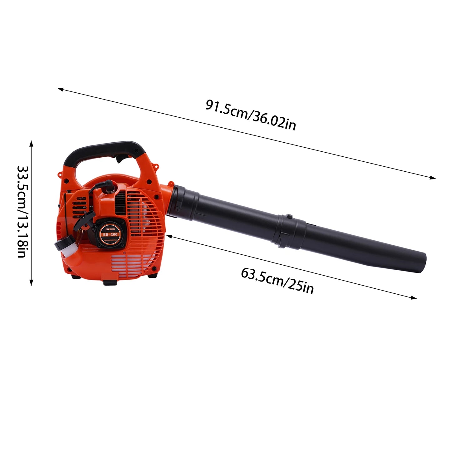 25.4CC 2-Stroke Gas Handheld Lawn Grass Leaf Blower, Grass Blower 7500rpm Duty Grass for Road Maintenance Sanitation Cleaning