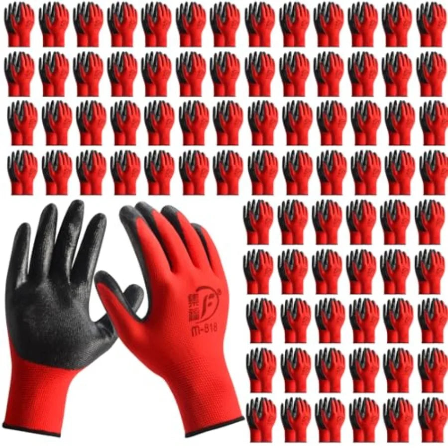 YOUKE OLA 90 Pair Gardening Gloves for Men Women Breathable Rubber Coated Garden Gloves Working Gloves for Gardening Constructi