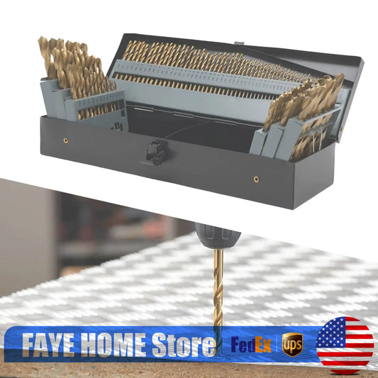 115 PCS Cobalt Drill Bits Set, M35 HSS Twist Drill Bits, 5% Cobalt Alloy Steel, for Hard Materials