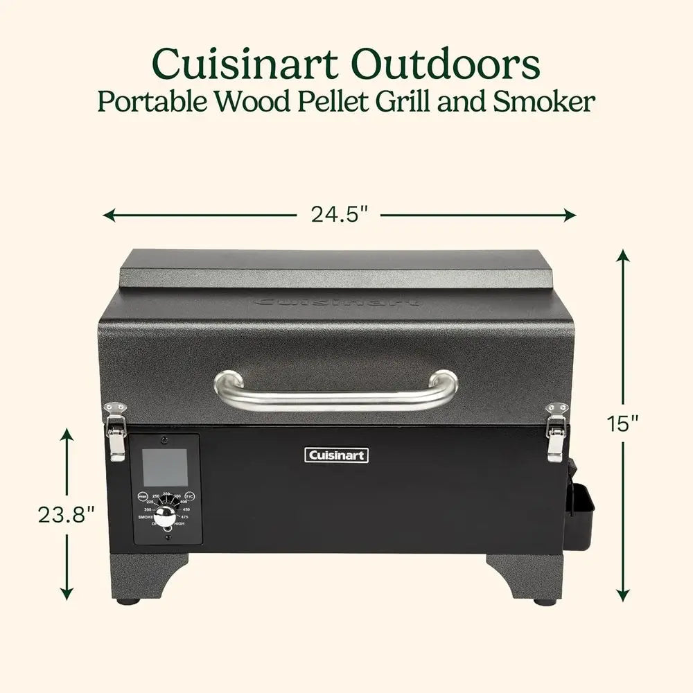 8-in-1 Portable Wood Pellet Grill and Smoker, Compact or RV, Taiates, Camping, and Backyard Cooking, Smoky lavor, tile Meat Smok