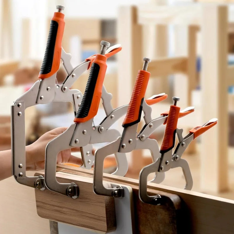 9 Inch C Clamp Heavy Duty Vise Grip Locking Pliers Adjustable Face Clamp Woodworking Welding and Pocket Hole Joinery 2 Packs